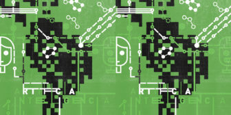 Mapa en pixeles de latino américa con líneas que simulan chips tecnológicos